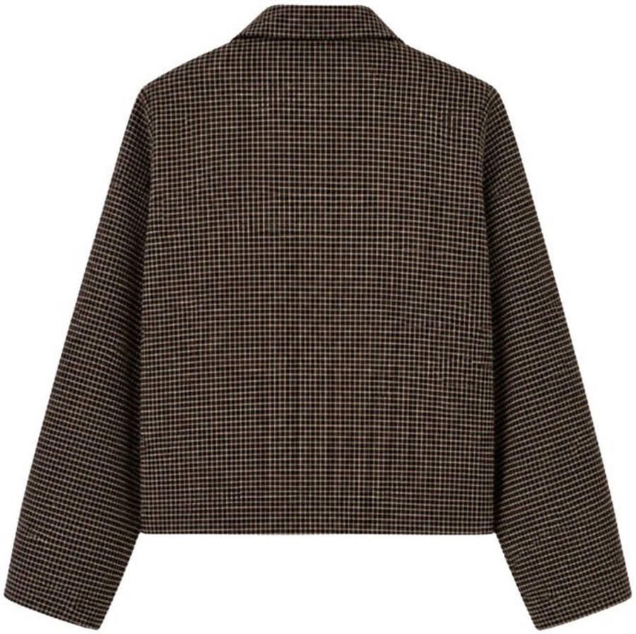 Elvira Collections geruite jas donkerbruin