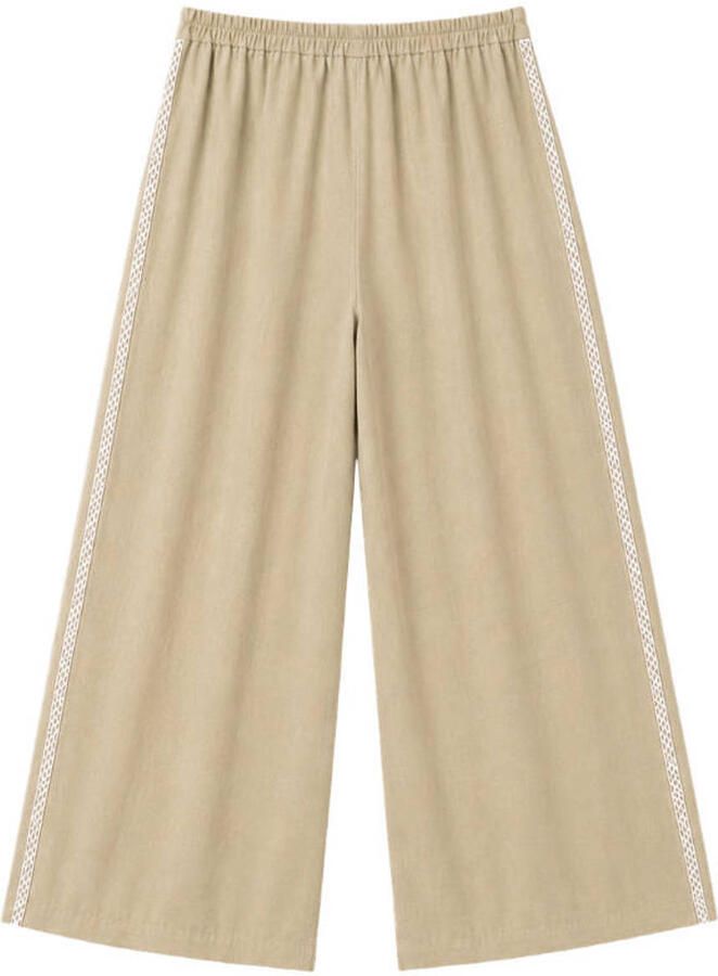 Elvira Collections regular fit broek met contrastbies beige - Foto 2