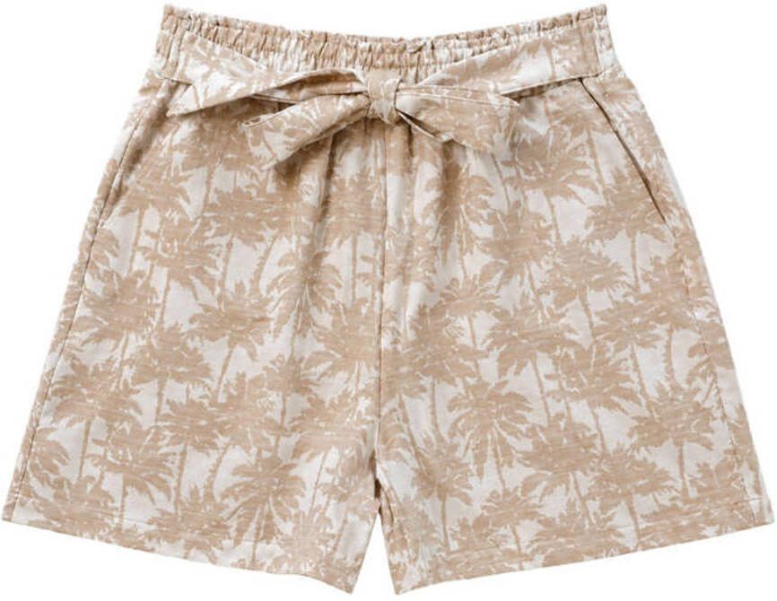 Elvira Collections regular fit short met ceintuur beige