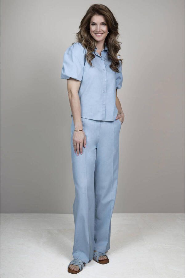 Elvira Collections regular high waist broek lichtblauw - Foto 2