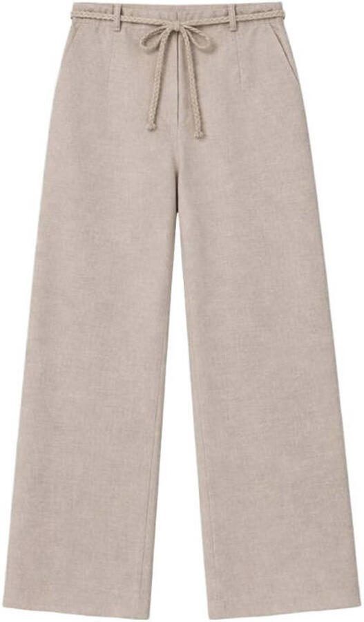 Elvira Collections straight high waist broek beige