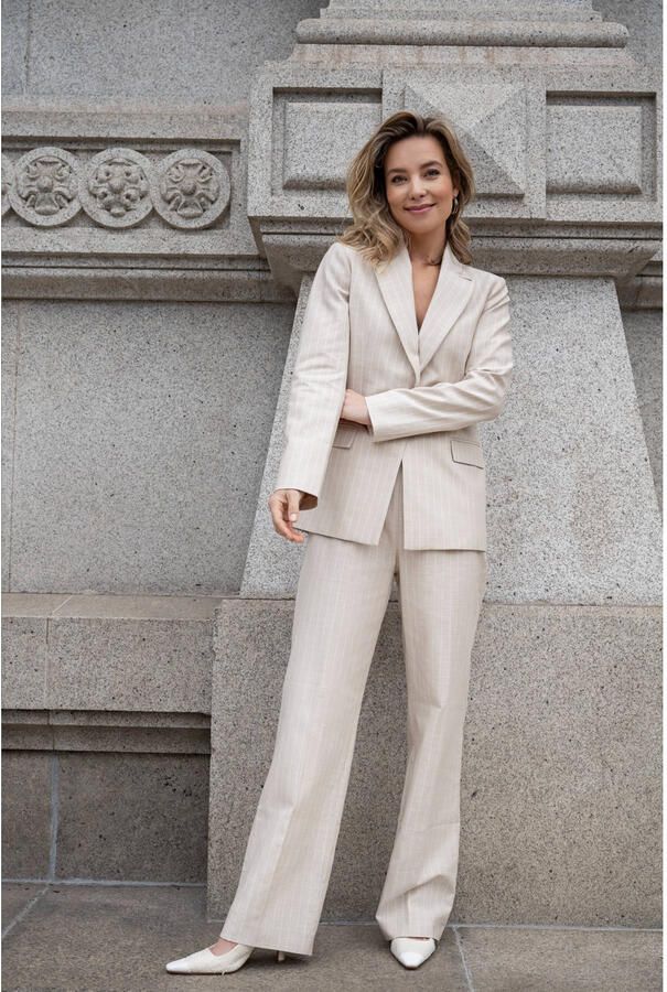 Elvira Collections straight regular waist pantalon crème - Foto 2