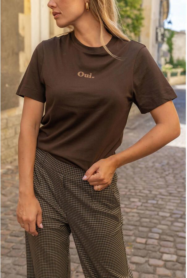 Elvira Collections T-shirt met print bruin