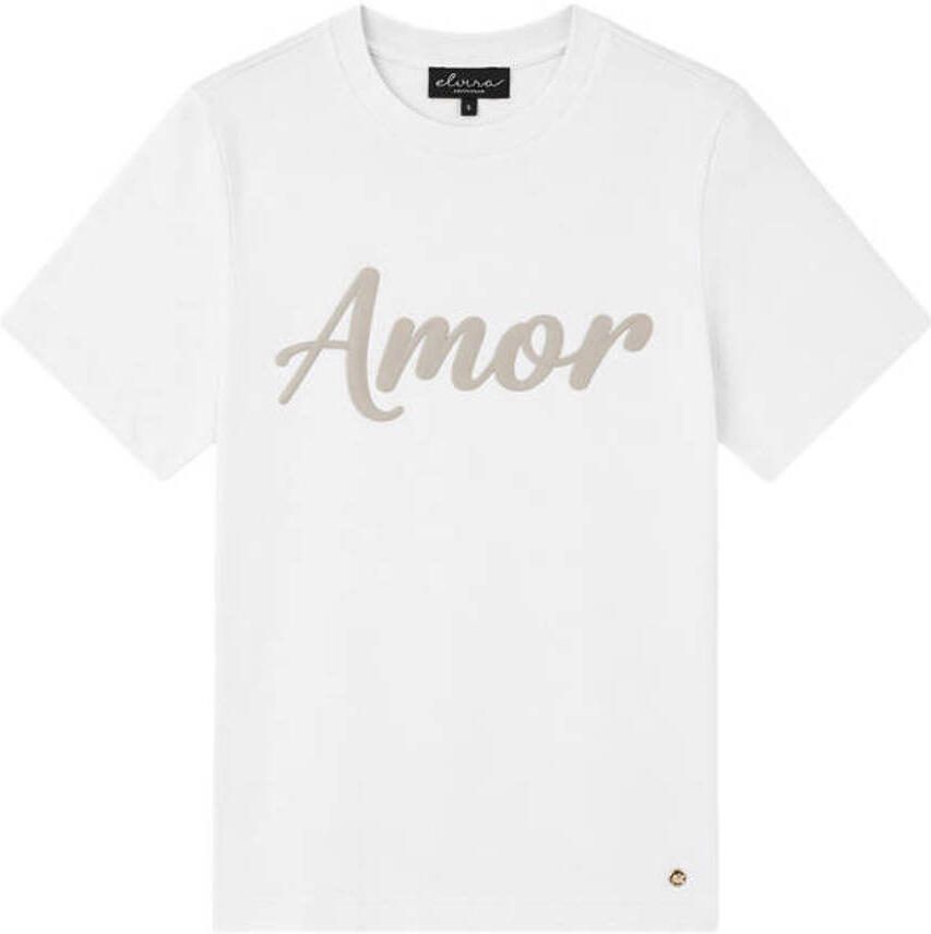Elvira Collections T-shirt met print en tekst wit - Foto 2
