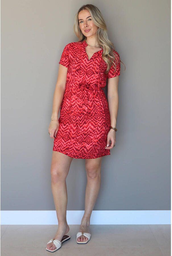 Elvira Collections viscose korte zomerjurk met print roze - Foto 2