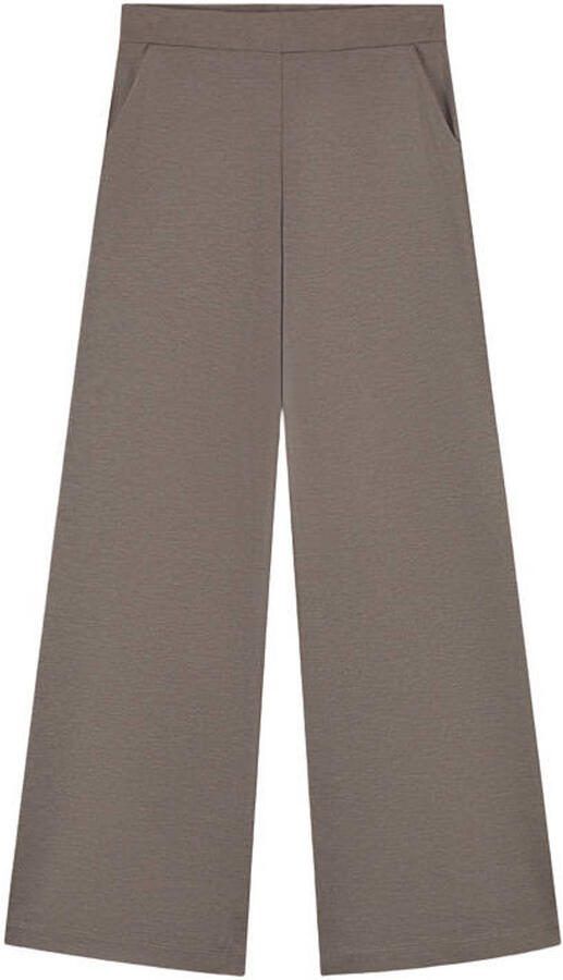 Elvira Collections wide leg high waist casual broek taupe - Foto 2