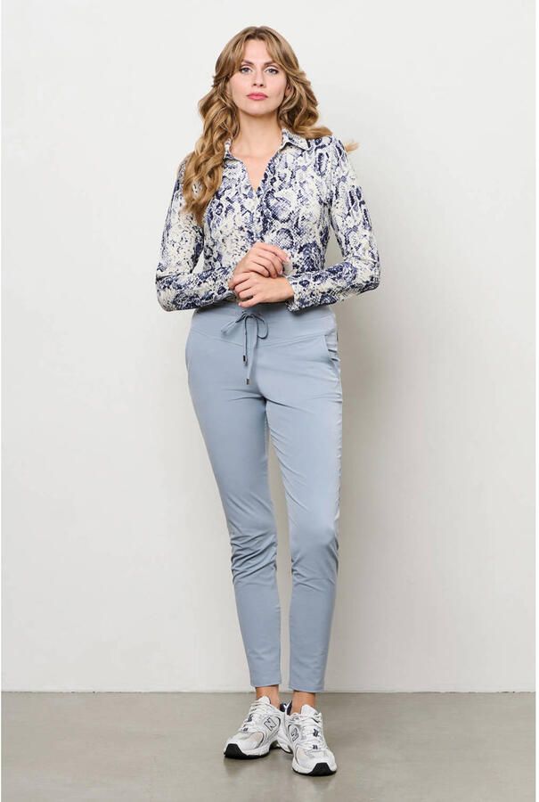 &Co Woman blouse met dierenprint blauw