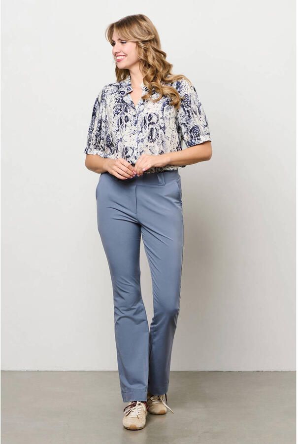 &Co Woman blouse met dierenprint blauw - Foto 3