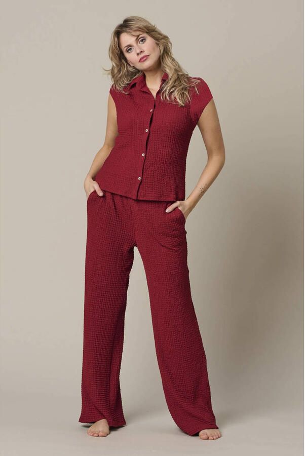 &Co Woman blouse met textuur rood