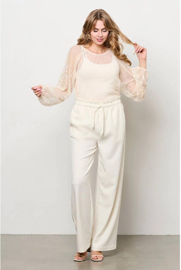 &Co Woman blousetop ecru met pailletten - Foto 2