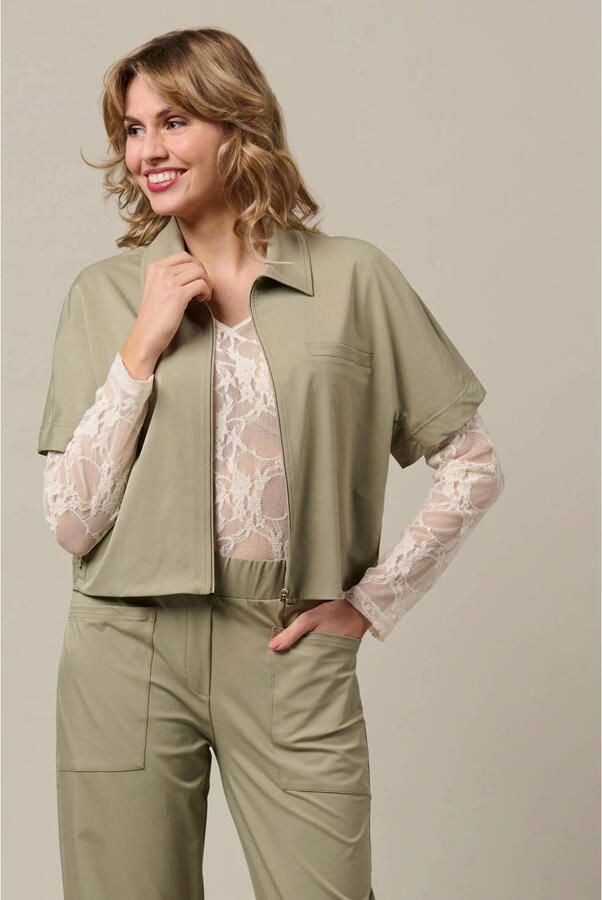 &Co Woman cropped blazer kaki
