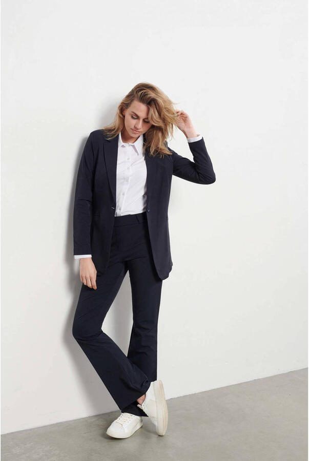 &Co Woman flared broek PENELOPE van travelstof marineblauw - Foto 2