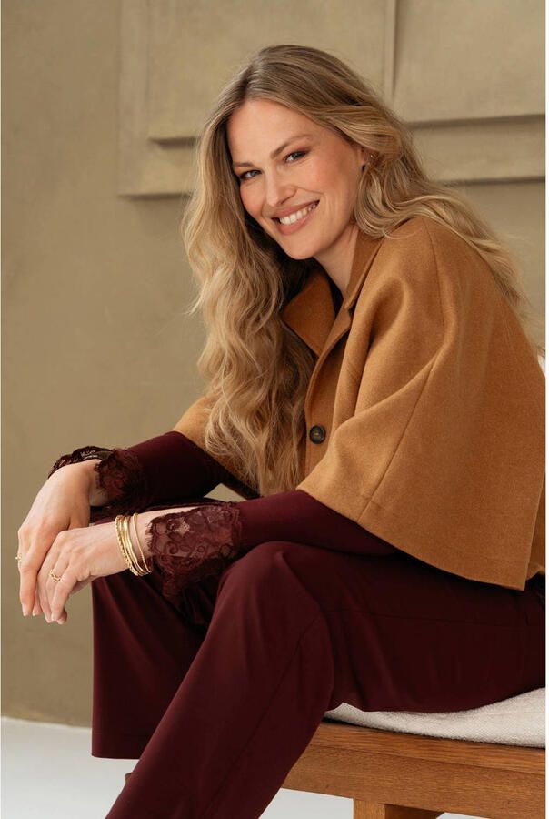 &Co Woman jacket met ceintuur bruin - Foto 2