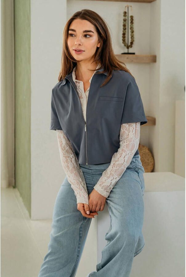 &Co Woman jasje grijsblauw