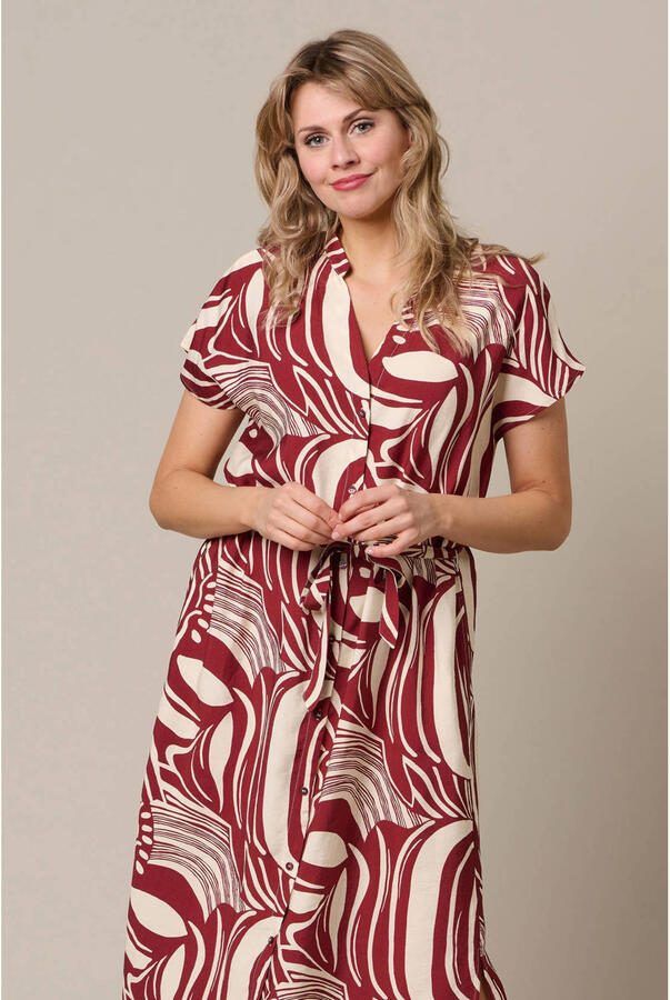 &Co Woman midi blousejurk met print rood
