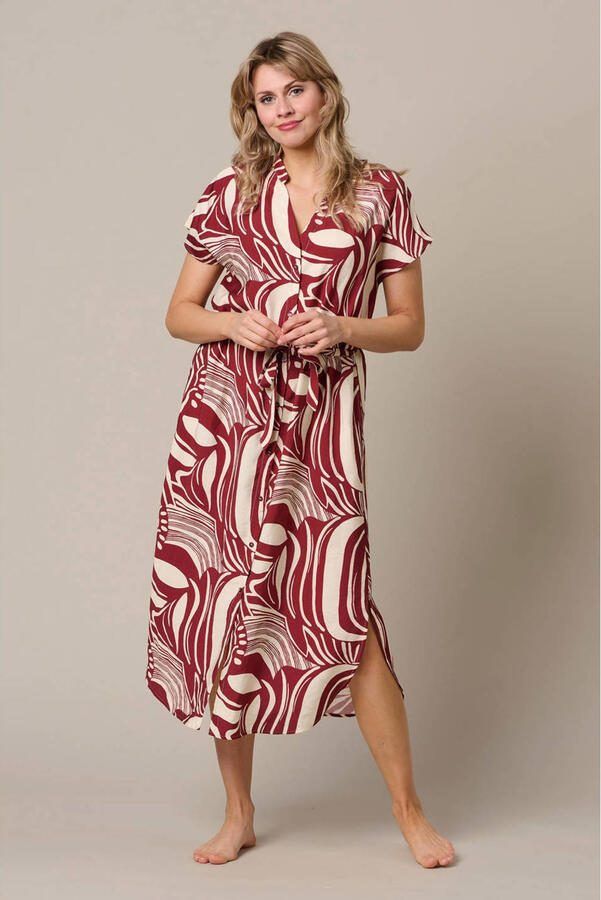 &Co Woman midi blousejurk met print rood - Foto 2