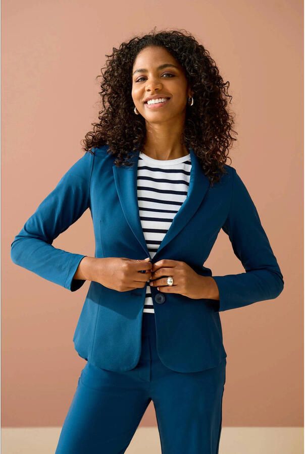 &Co Woman blazer Travel Blazer Phileine Travel Bz110-2 41060 Blue Dames