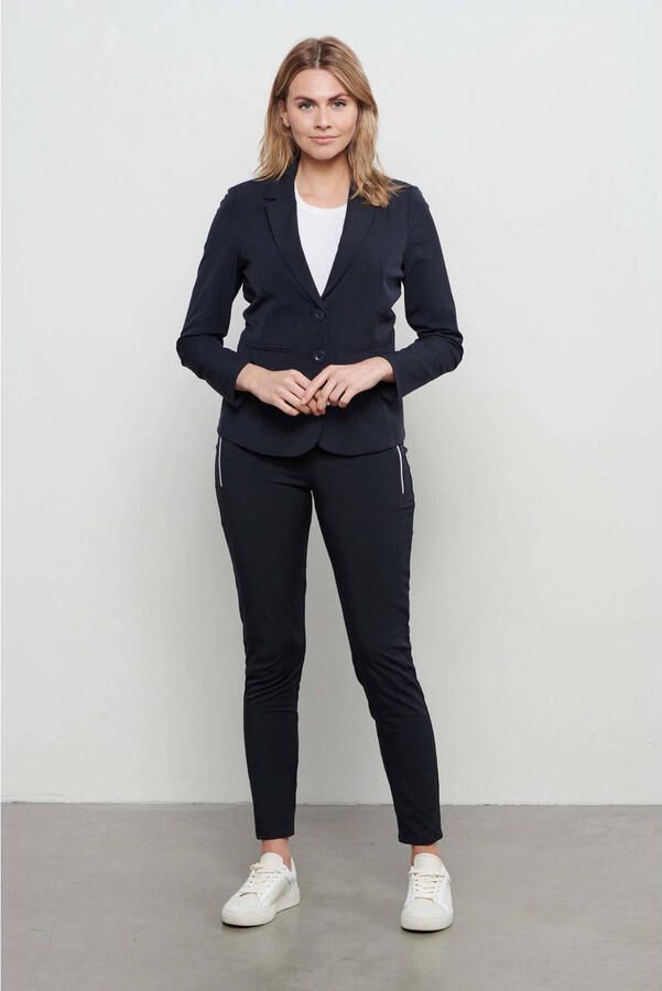 &Co Woman rechtvallende blazer PHILEINE van travelstof marineblauw - Foto 2