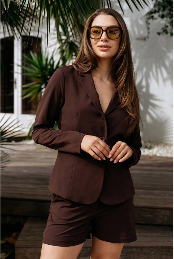 &Co Woman regular blazer donkerbruin - Foto 3