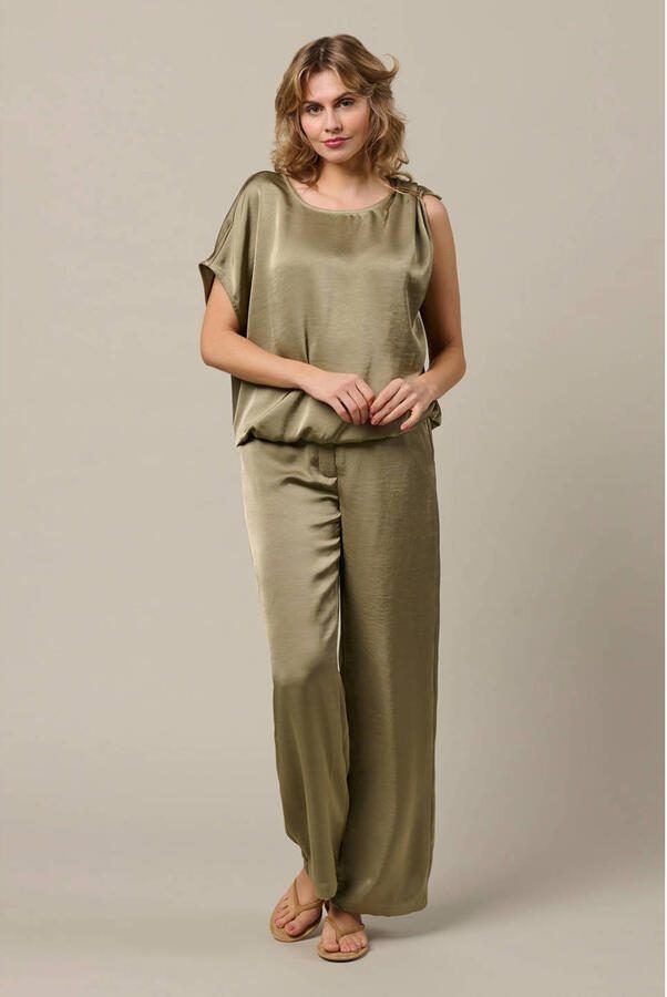 &Co Woman regular waist broek kaki