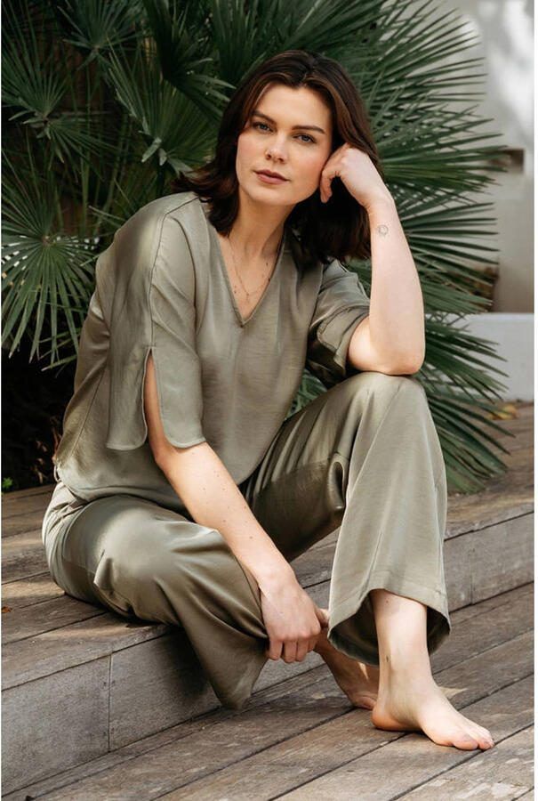 &Co Woman regular waist broek kaki - Foto 2