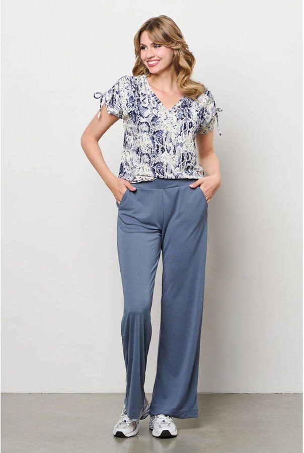 &Co Woman regular waist casual broek blauw