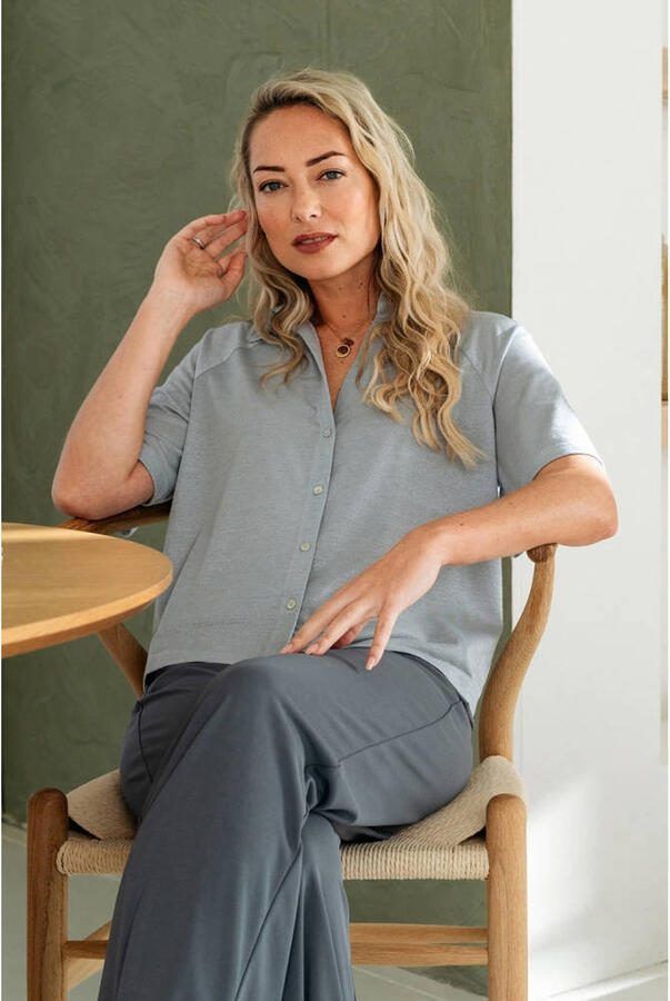 &Co Woman regular waist casual broek blauw - Foto 3