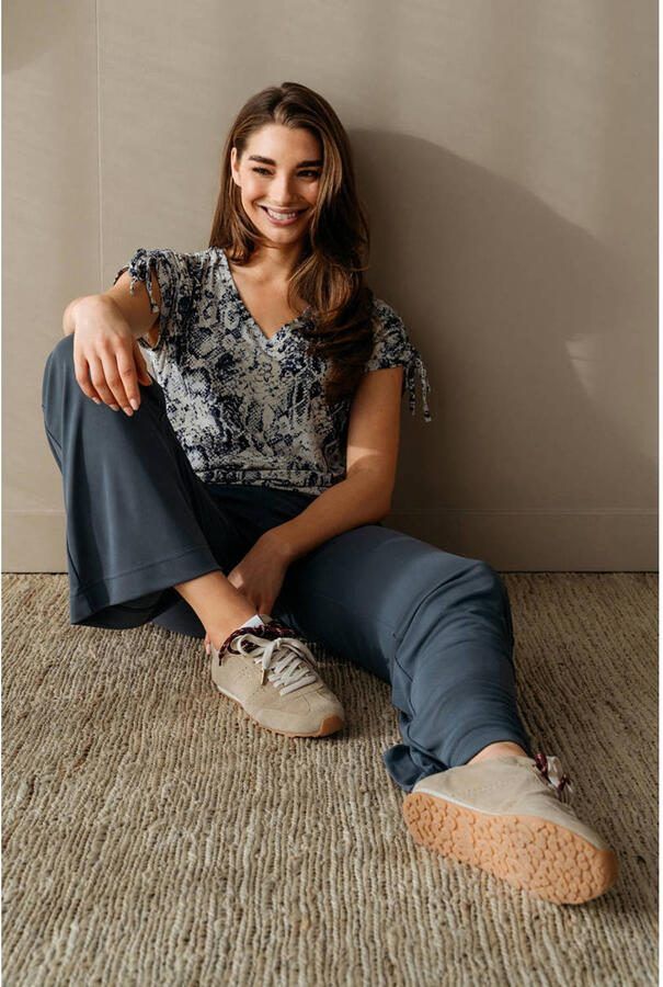 &Co Woman regular waist casual broek blauw - Foto 2