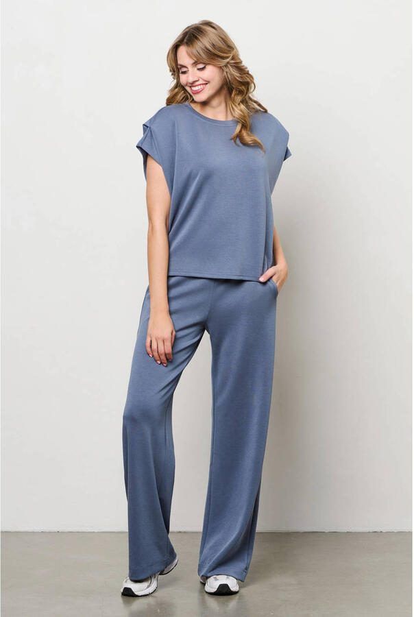 &Co Woman regular waist casual broek grijsblauw