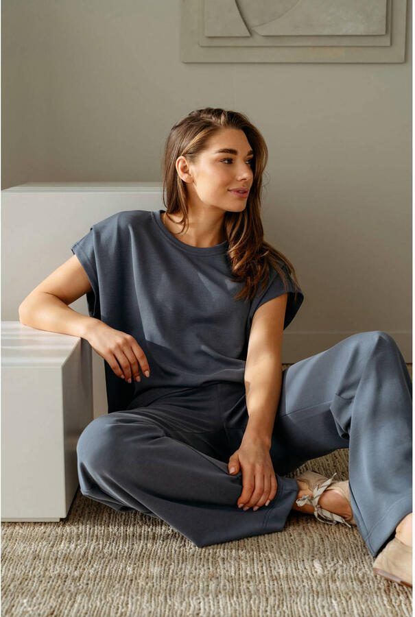 &Co Woman regular waist casual broek grijsblauw - Foto 3