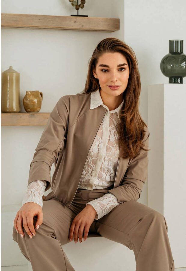 &Co Woman relaxed regular waist casual broek taupe - Foto 2