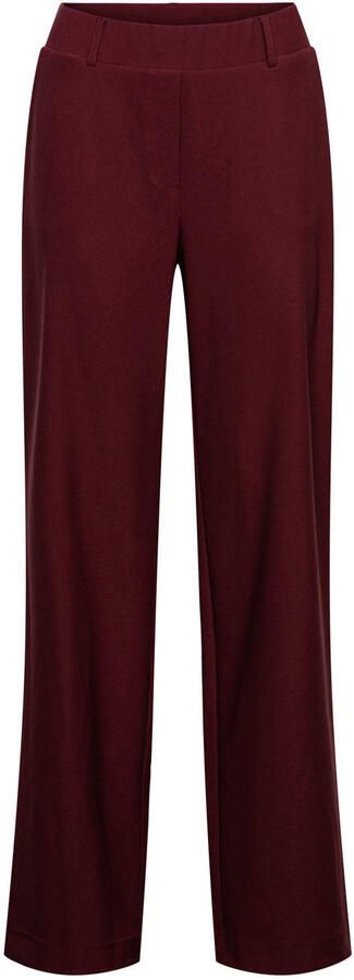 &Co Woman straight leg broek donkerrood