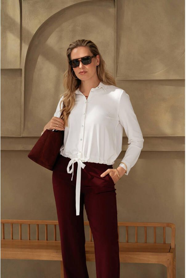 &Co Woman straight leg broek donkerrood - Foto 3