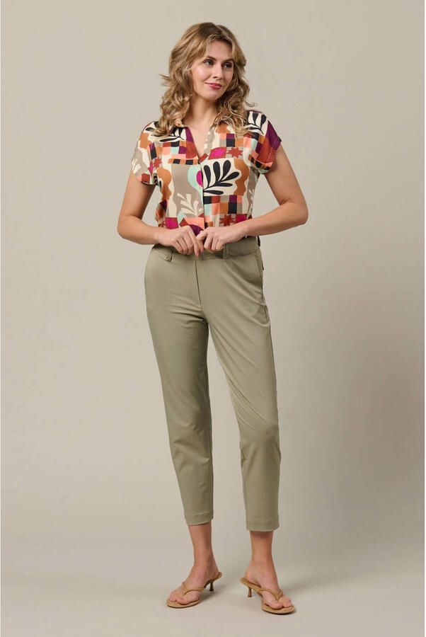 &Co Woman straight regular waist broek kaki