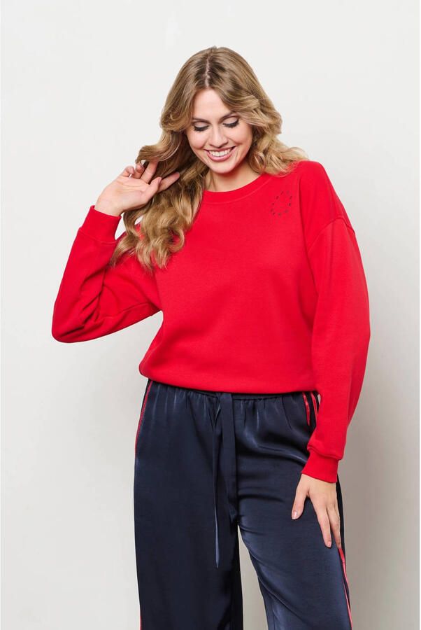 &Co Woman sweater met backprint rood