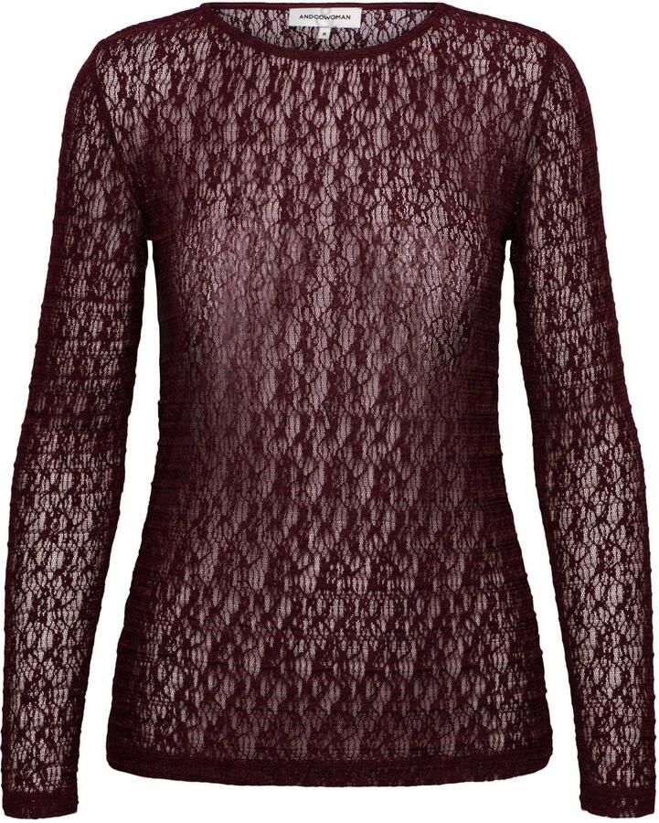 &Co Woman top donkerrood