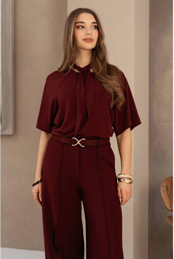 &Co Woman top donkerrood