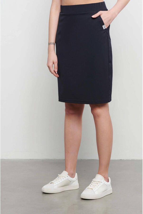&Co Woman travelstof kokerrok marineblauw