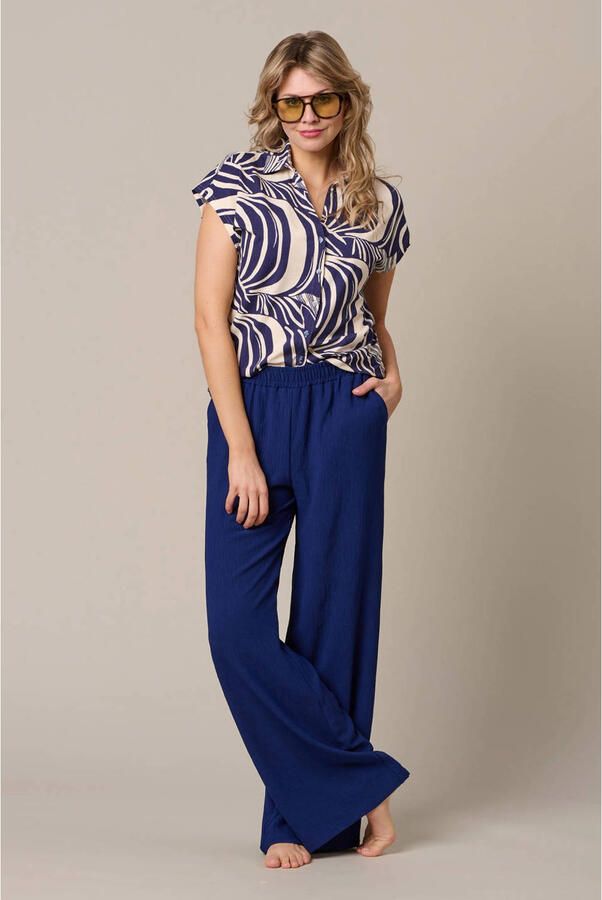 &Co Woman viscose blouse met print donkerblauw - Foto 3