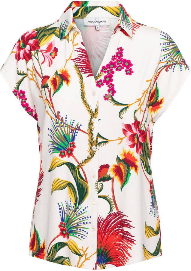 &Co Woman viscose blouse met print meerkleurig
