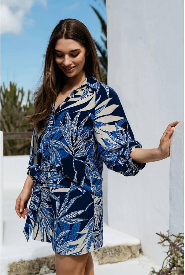 &Co Woman viscose blouse met print blauw - Foto 2