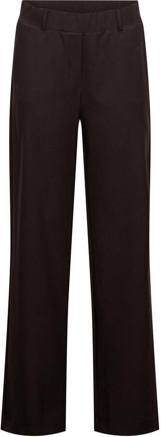 &Co Woman wide leg broek donkerbruin