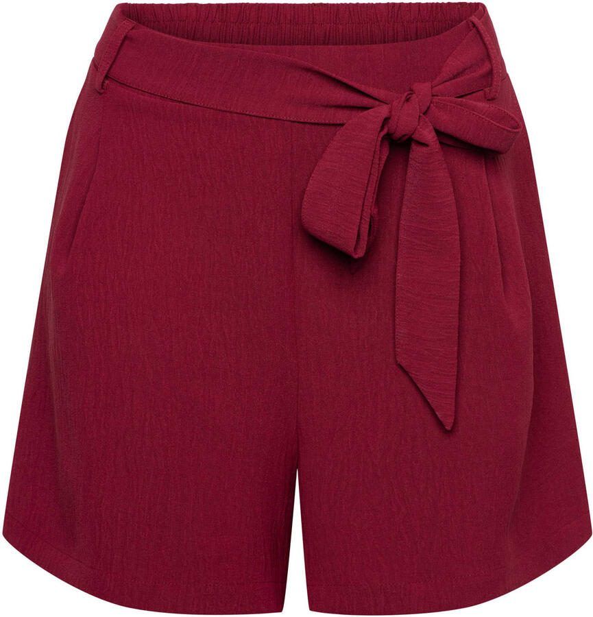 &Co Woman wide leg korte broek met ceintuur rood