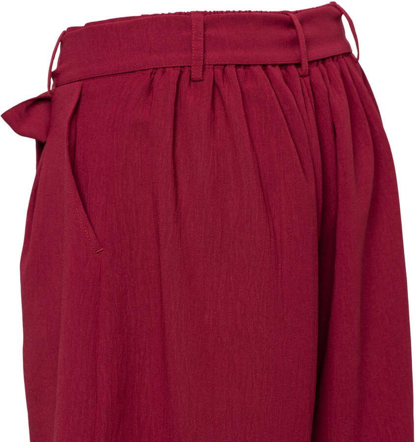 &Co Woman wide leg korte broek met ceintuur rood - Foto 2
