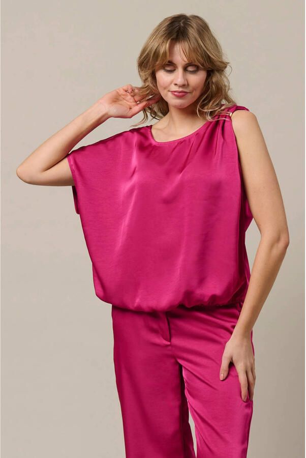 &Co Woman wide leg regular waist pantalon fuchsia