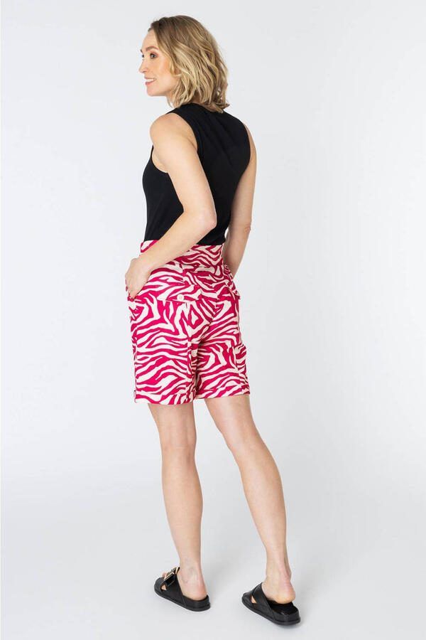 ES&SY travelstof straight high waist casual short roze - Foto 3