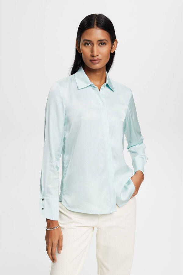 Esprit collection Overhemdblouse in glanzende look