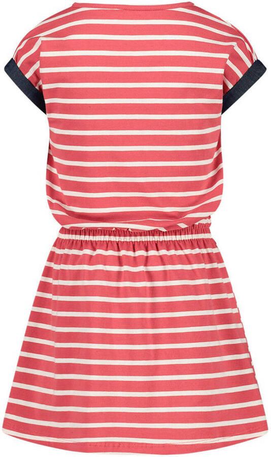 Esprit gestreepte jurk rood wit blauw Meisjes Stretchkatoen Ronde hals 176