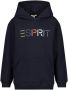 Esprit hoodie + longsleeve met logo donkerblauw lichtblauw Sweater Logo 104-110 - Thumbnail 1