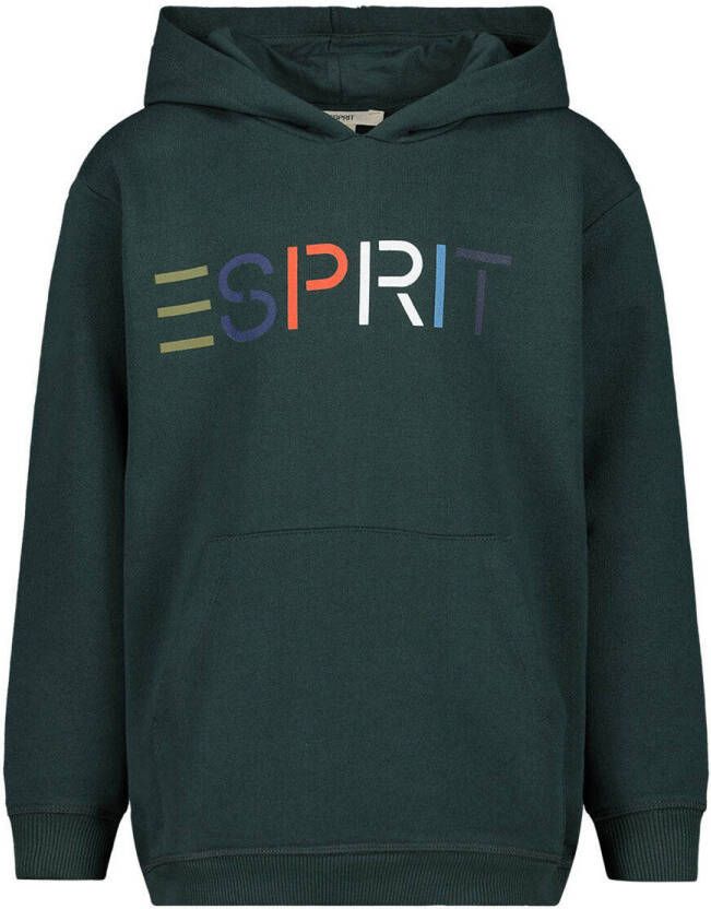 Esprit hoodie met logo donkergroen Sweater Logo 176